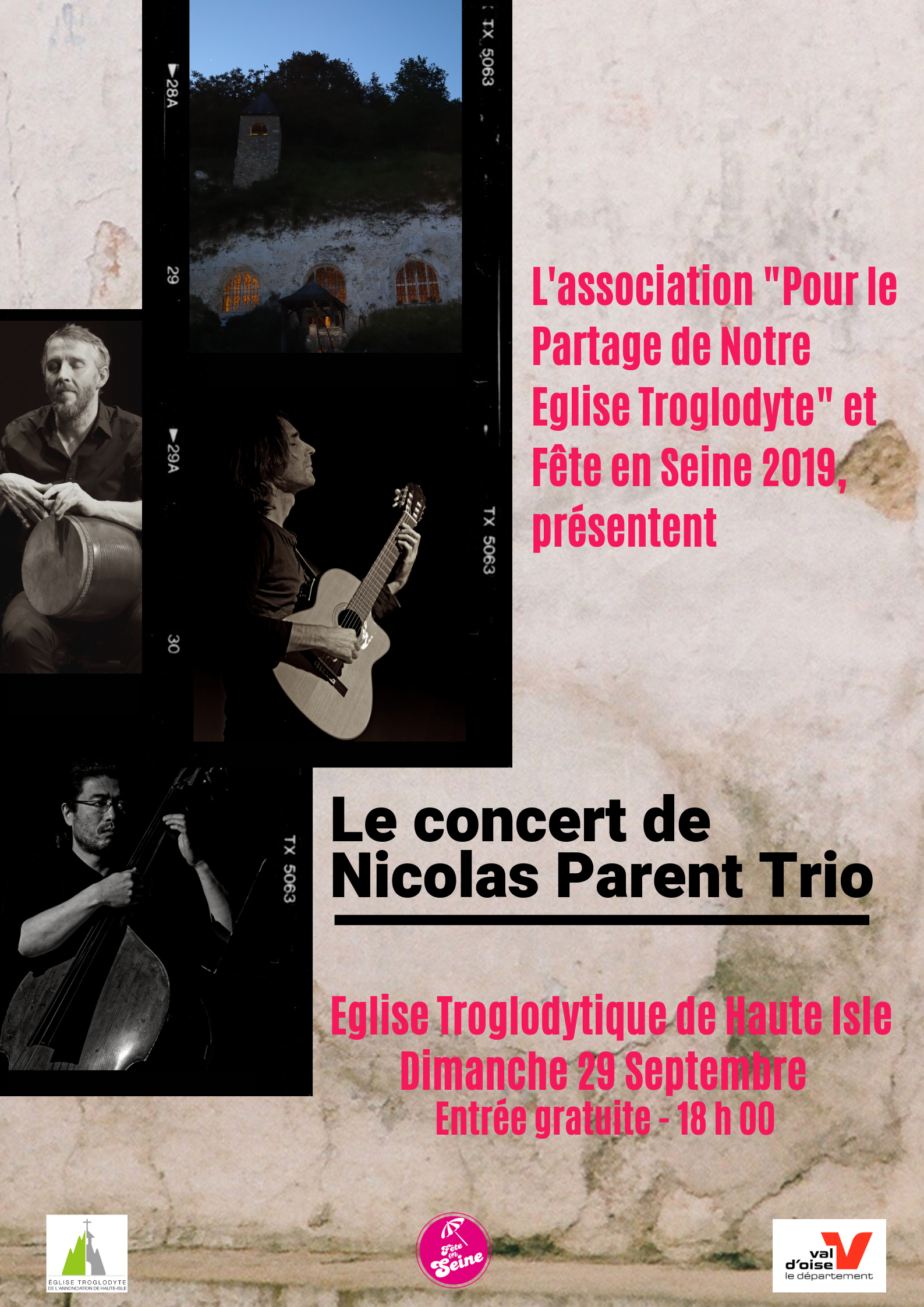 Annonce Concert Nicolas Parent Trio à Haute Isle le 29 Septembre 2019 - 18 heures